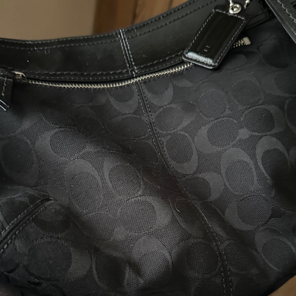 Coach Black Signature Crescent Hobo Bag - Picture 4 of 4